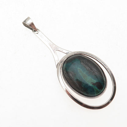 925 Sterling Silver Vintage Israel Real Eilat Modernist Oxidized Pendant