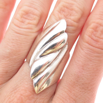 925 Sterling Silver Vintage Modernist Ring Size 6.75