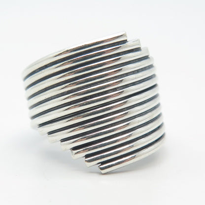 925 Sterling Silver Vintage Wire Wrapped Ring Size 9