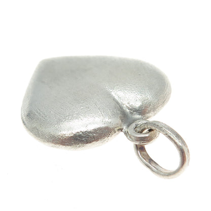 925 Sterling Silver Vintage Puffy Heart 3D Pendant