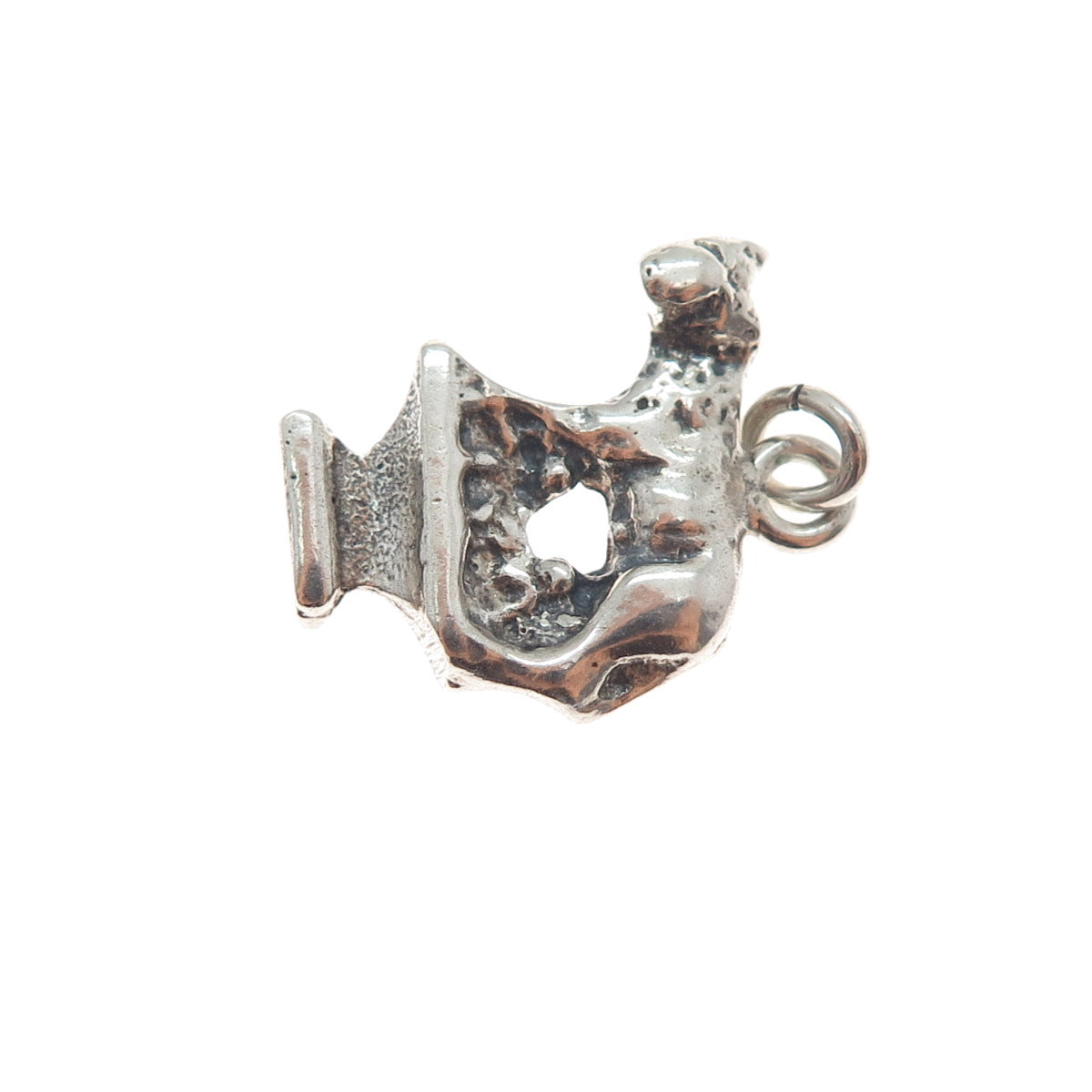 925 Sterling Silver Antique Wolf Romulus & Remus Minimalist Charm Pendant