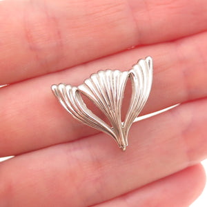 925 Sterling Silver Antique Art Deco Floral Charm Holder Pin Brooch