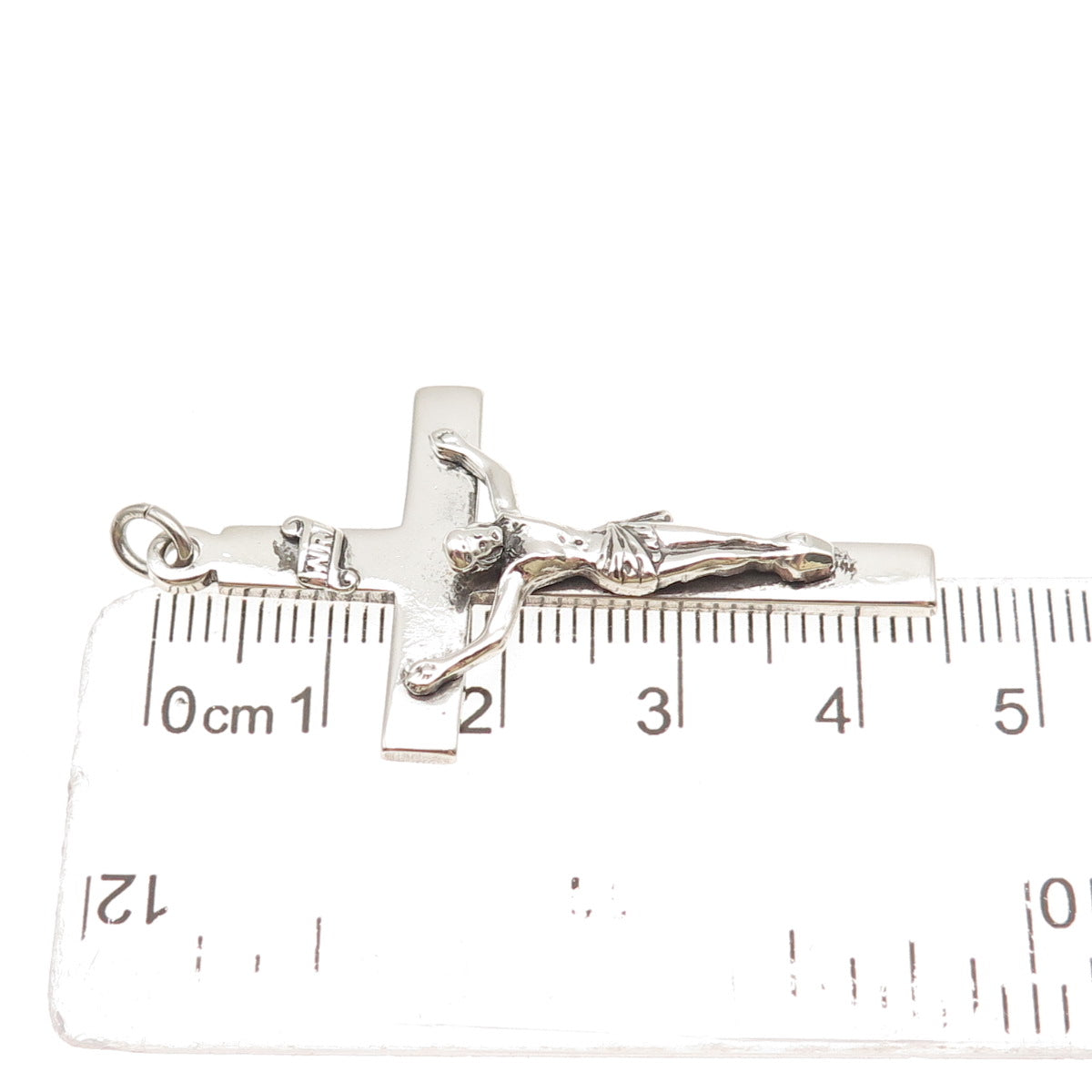 Creed 925 Sterling Silver Vintage Crucifix Cross Religious Oxidized Pendant