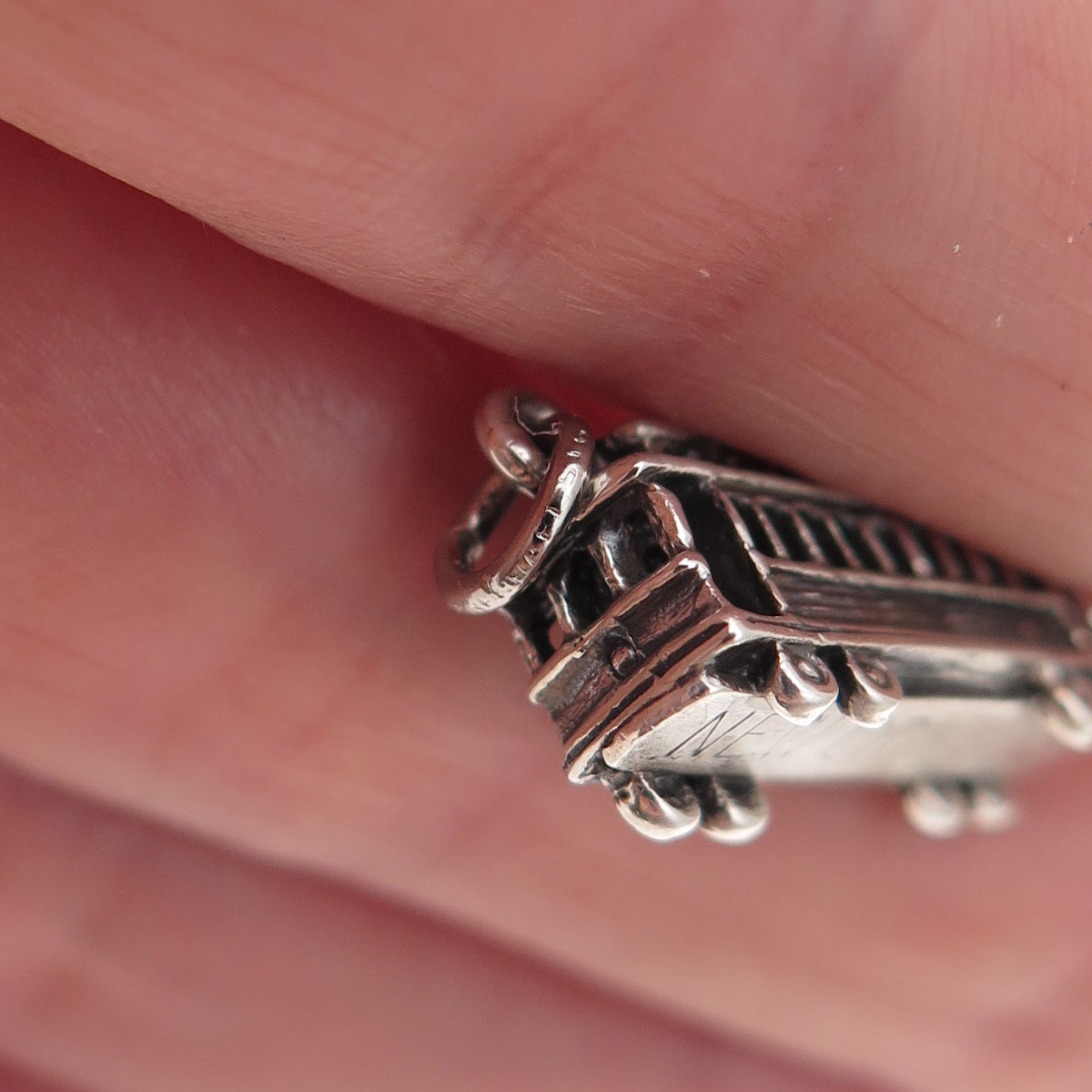 Danecraft 925 Sterling Silver Vintage New Orleans Streetcar 3D Charm Pendant