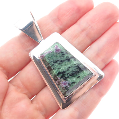 JAY KING DESERT ROSE 925 Sterling Silver Vintage Real Ruby Zoisite Charm Pendant
