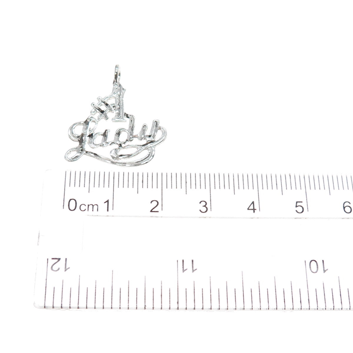 925 Sterling Silver Vintage #1 Lady Minimalist Charm Pendant