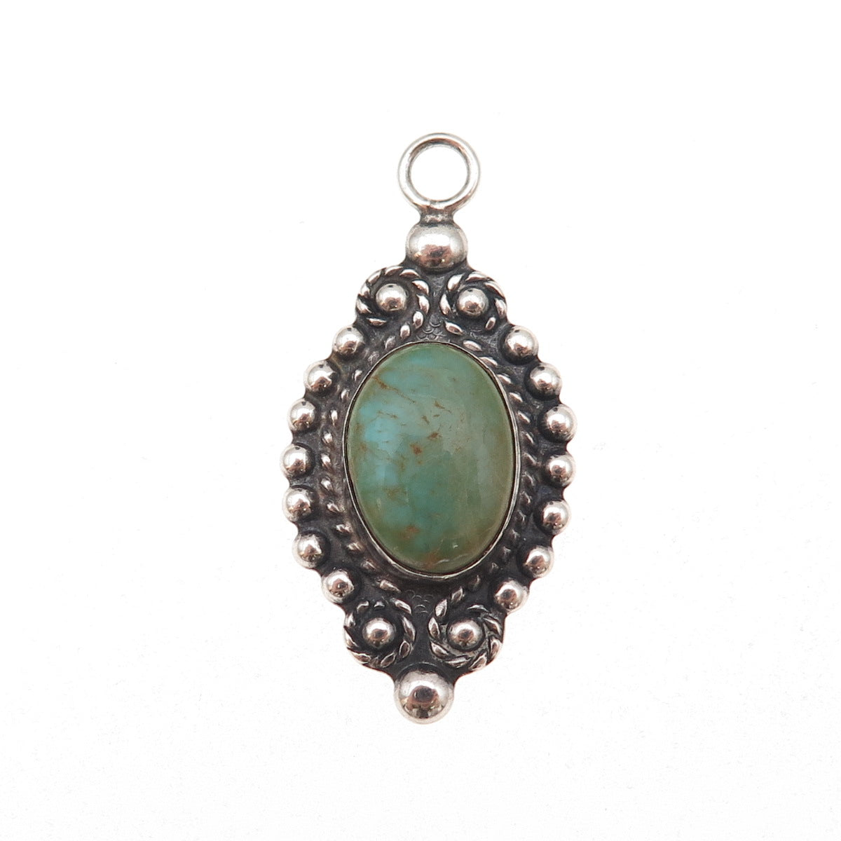 Old Pawn Sterling Silver Vintage Southwestern Royston Turquoise Charm Pendant