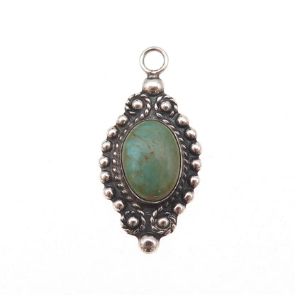 Old Pawn Sterling Silver Vintage Southwestern Royston Turquoise Charm Pendant