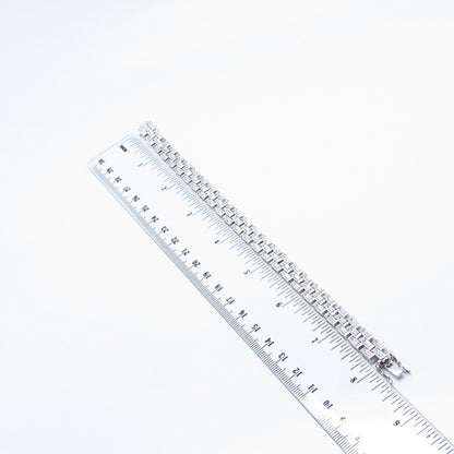 925 Sterling Silver C Z Panel Link Bracelet 7.75"