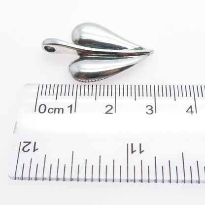 925 Sterling Silver Vintage Lotus Leaf Oxidized Pendant