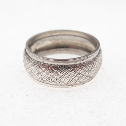 J.D. Schlang Co. 925 Sterling Silver Antique Art Deco Oxidized Band Ring Size 6