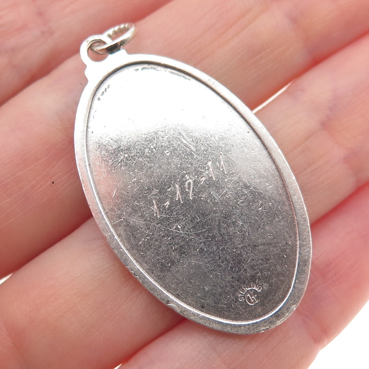 925 Sterling Silver Vintage St. Christopher Religious Medal Charm Pendant