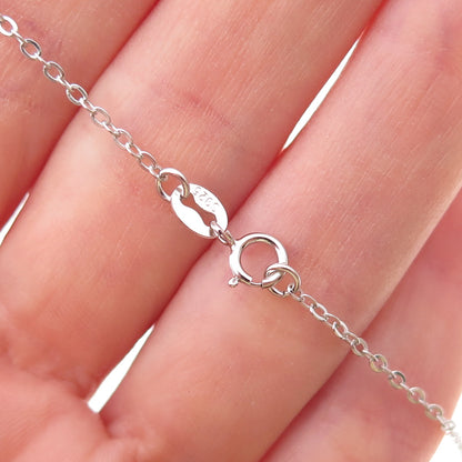 925 Sterling Silver Lab-Created Ruby Real White Topaz Swan Chain Necklace 18"