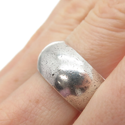 925 Sterling Silver Vintage Wide Cigar Band Ring Size 8