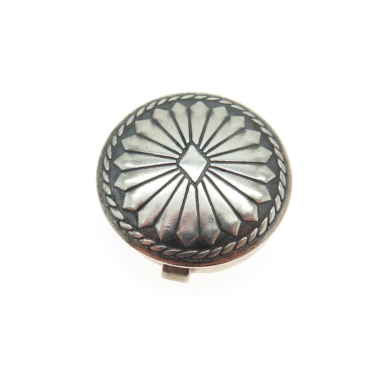 Old Pawn Hopi 925 Sterling Silver Vintage Southwestern Concho Tribal Clip Button