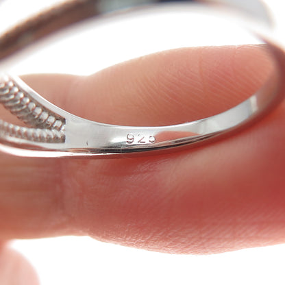 925 Sterling Silver Real Mystic Quartz Roped Bezel Ring Size 7.25