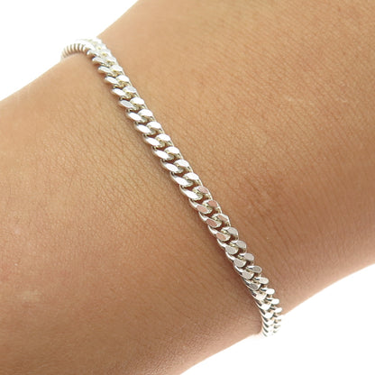 925 Sterling Silver Italy Miami Cuban Link Bracelet 8"