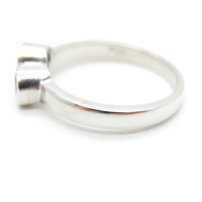 925 Sterling Silver Round-Cut Lab-Created Pink Sapphire Ring Size 4.75