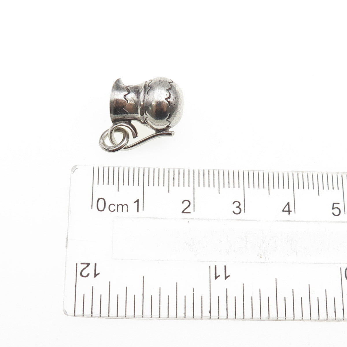 Old Pawn 925 Sterling Silver Vintage Southwestern Pitcher Mini 3D Charm Pendant