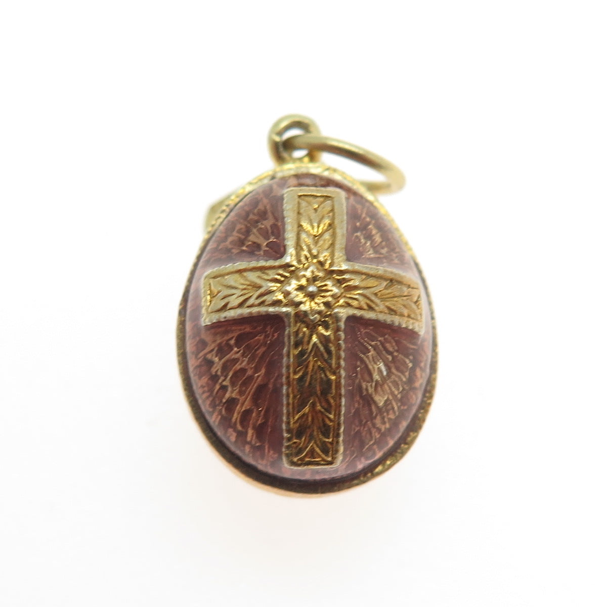 RAFKA Retired 925 Sterling Silver Vermeil Enamel Cross Easter Egg Charm Pendant