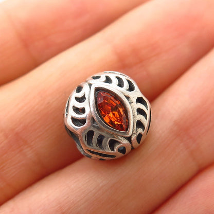 925 Sterling Silver Chamilia Yellow C Z Ornate Design Bead Charm