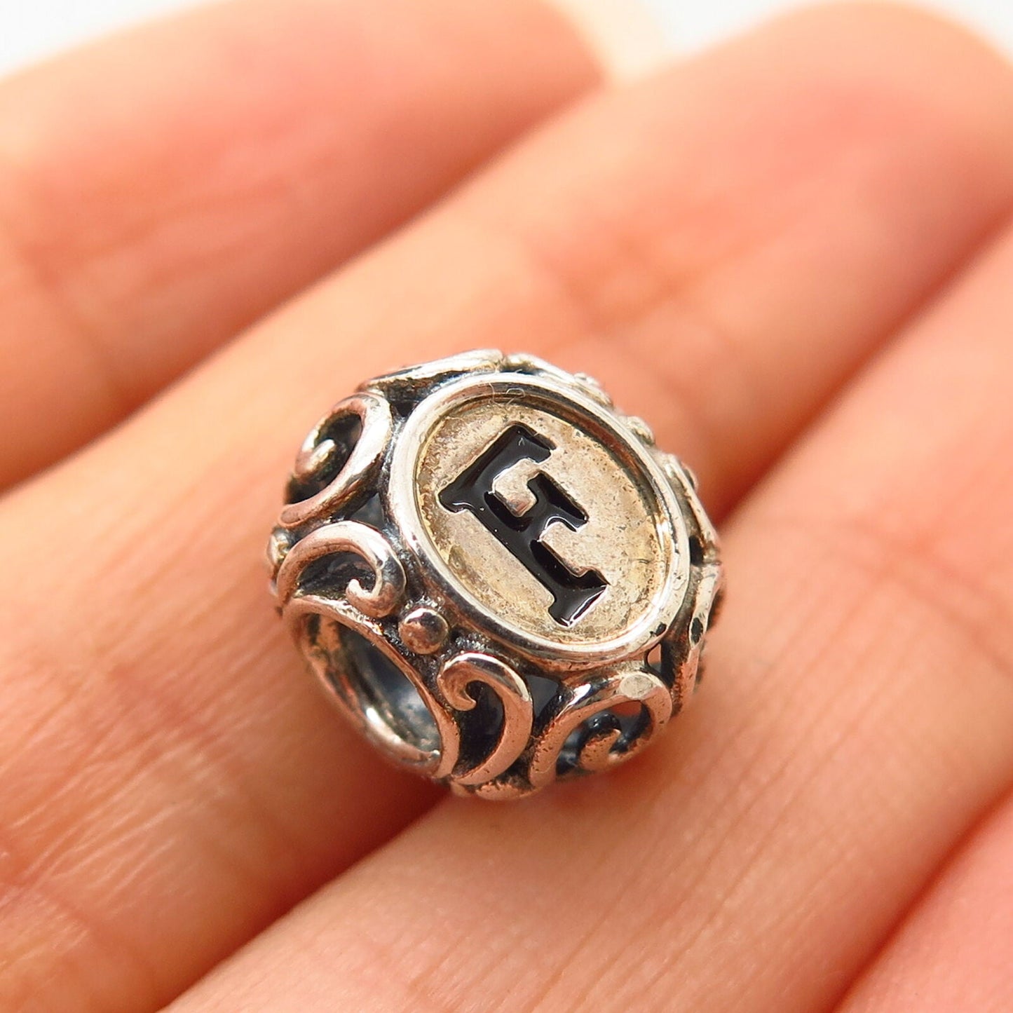 925 Sterling Silver Chamilia Letter "F" Initially Speaking Bead Charm