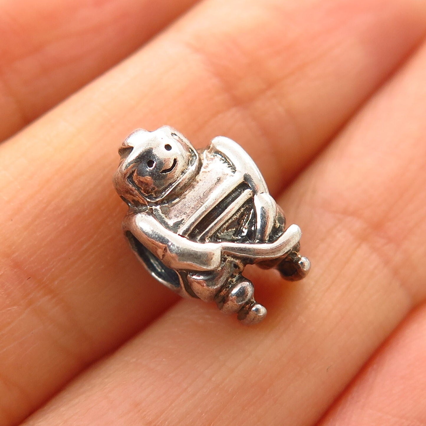 925 Sterling Silver Chamilia Slapshot / Hockey Player Bead Charm