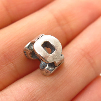 925 Sterling Silver Chamilia Letter "Q" Initial Design Bead Charm