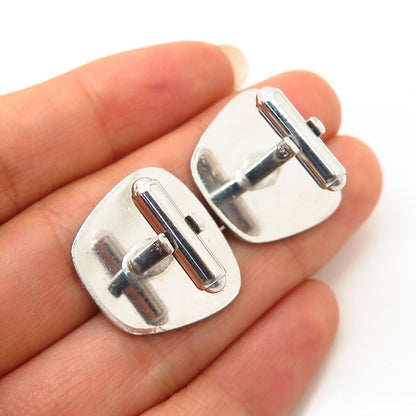 925 Sterling Silver Vintage Etched Textured Design Cufflinks