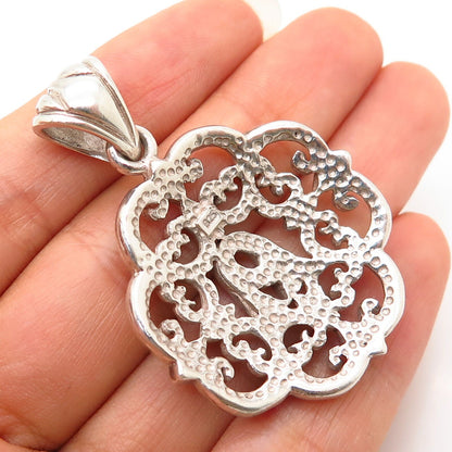 925 Sterling Silver Ornate Design Pendant