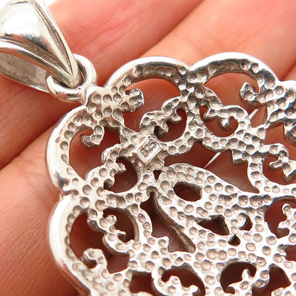 925 Sterling Silver Ornate Design Pendant