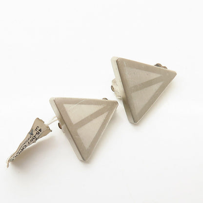 925 Sterling Silver Triangle Design Clip On Earrings