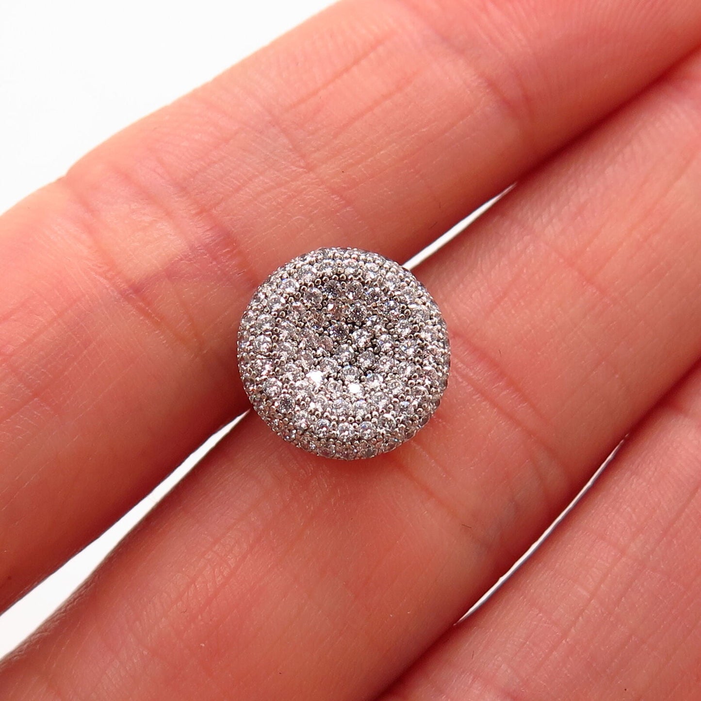 925 Sterling Silver Pave C Z SINGLE Stud Earring