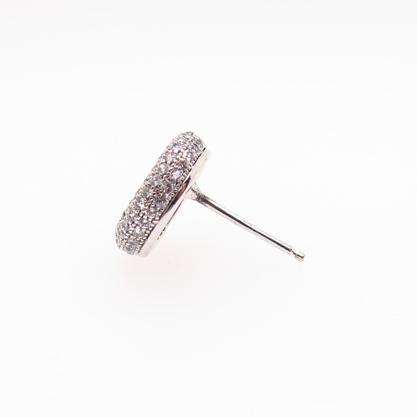 925 Sterling Silver Pave C Z SINGLE Stud Earring