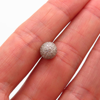 925 Sterling Silver Pave C Z Ball Design SINGLE Stud Earring