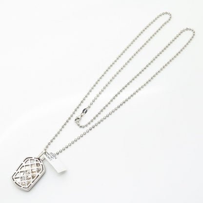 925 Sterling Silver Swarovski Crystal Car Tag Pendant Bead Chain Necklace 27"