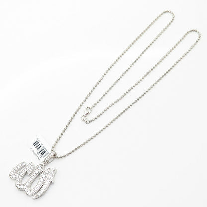 925 Sterling Italy Swarovski Crystal God in Arabic Pendant Chain Necklace 22"