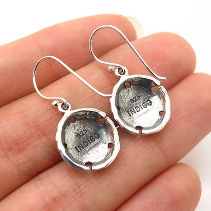 925 Sterling Silver Sand Dollar Design Dangling Earrings