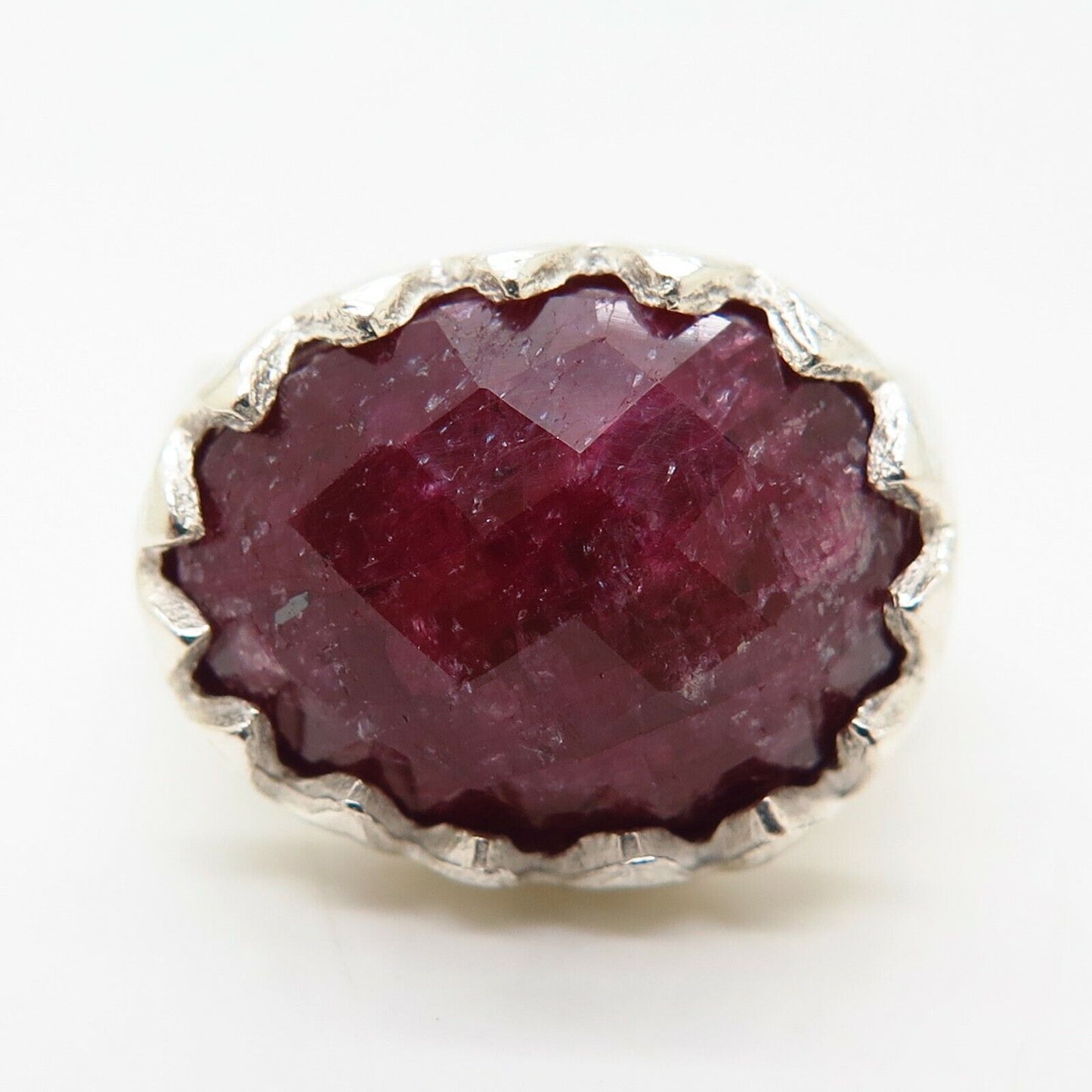 925 Sterling Silver Real Ruby Gemstone Ring