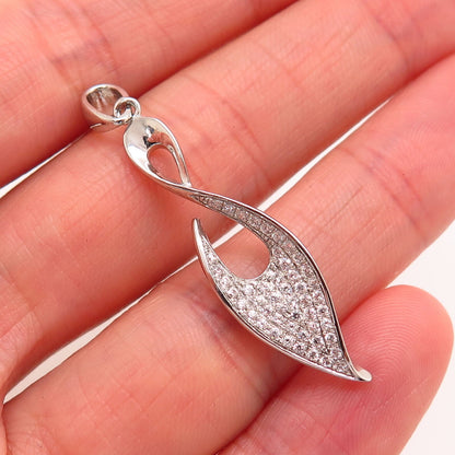 925 Sterling Silver Pave C Z Infinity Design Pendant