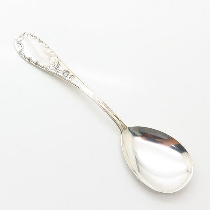 800 Silver Vintage Italy Palermo Lupo Bernardo Rose Floral Design Tea Spoon