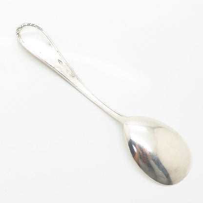 800 Silver Vintage Italy Palermo Lupo Bernardo Rose Floral Design Tea Spoon