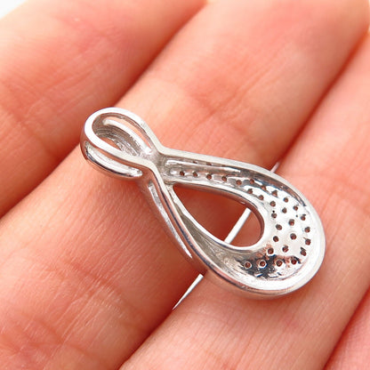 925 Sterling Silver C Z Infinity Design Slide Pendant