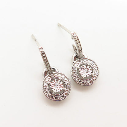 925 Sterling Silver C Z Fancy Dangling Earrings