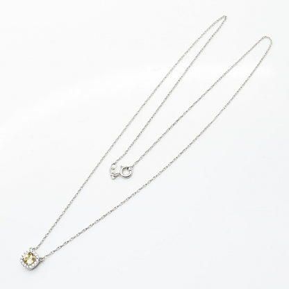 925 Sterling Silver White & Citrine-Tone C Z Twisted Rope Chain Necklace 18"