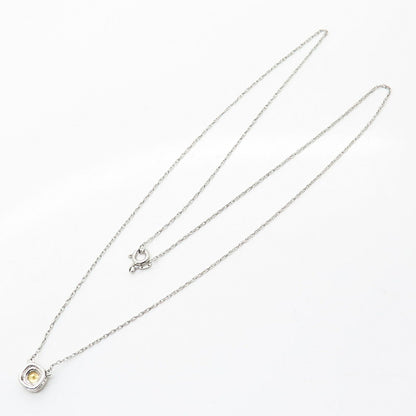 925 Sterling Silver White & Citrine-Tone C Z Twisted Rope Chain Necklace 18"