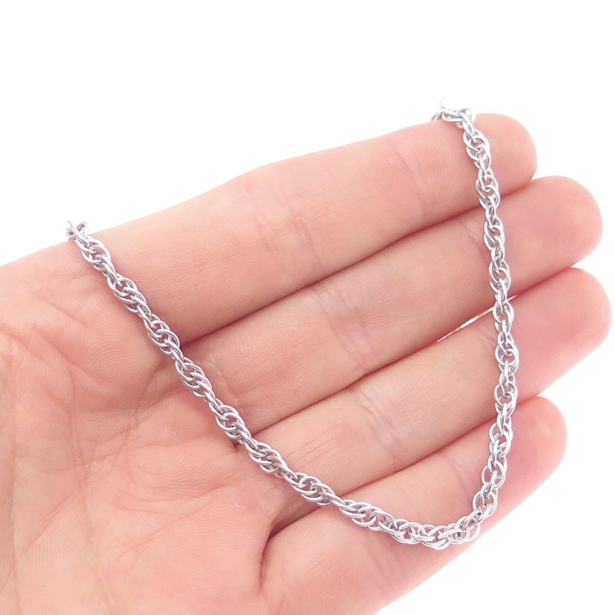 ELKA 925 Sterling Silver Vintage Singapore Chain Necklace 15"