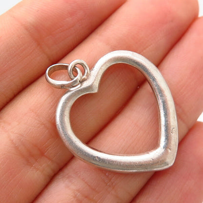 925 Sterling Silver Open Heart Design Hollow Pendant