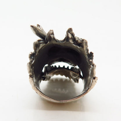 925 Sterling Silver Vintage Movable Dragon Phalanx Ring Size 5 1/4