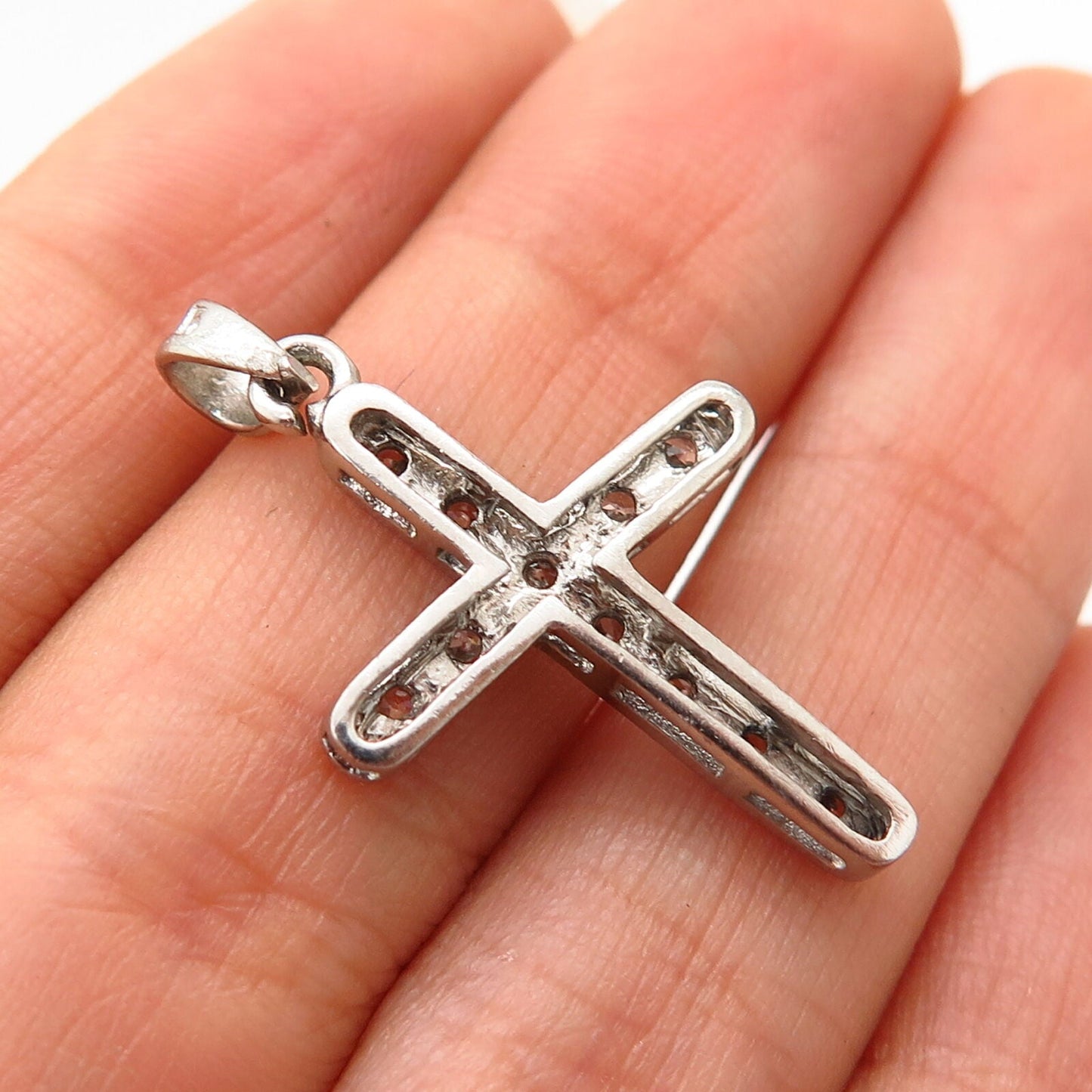 925 Sterling Silver C Z Religious Cross Pendant